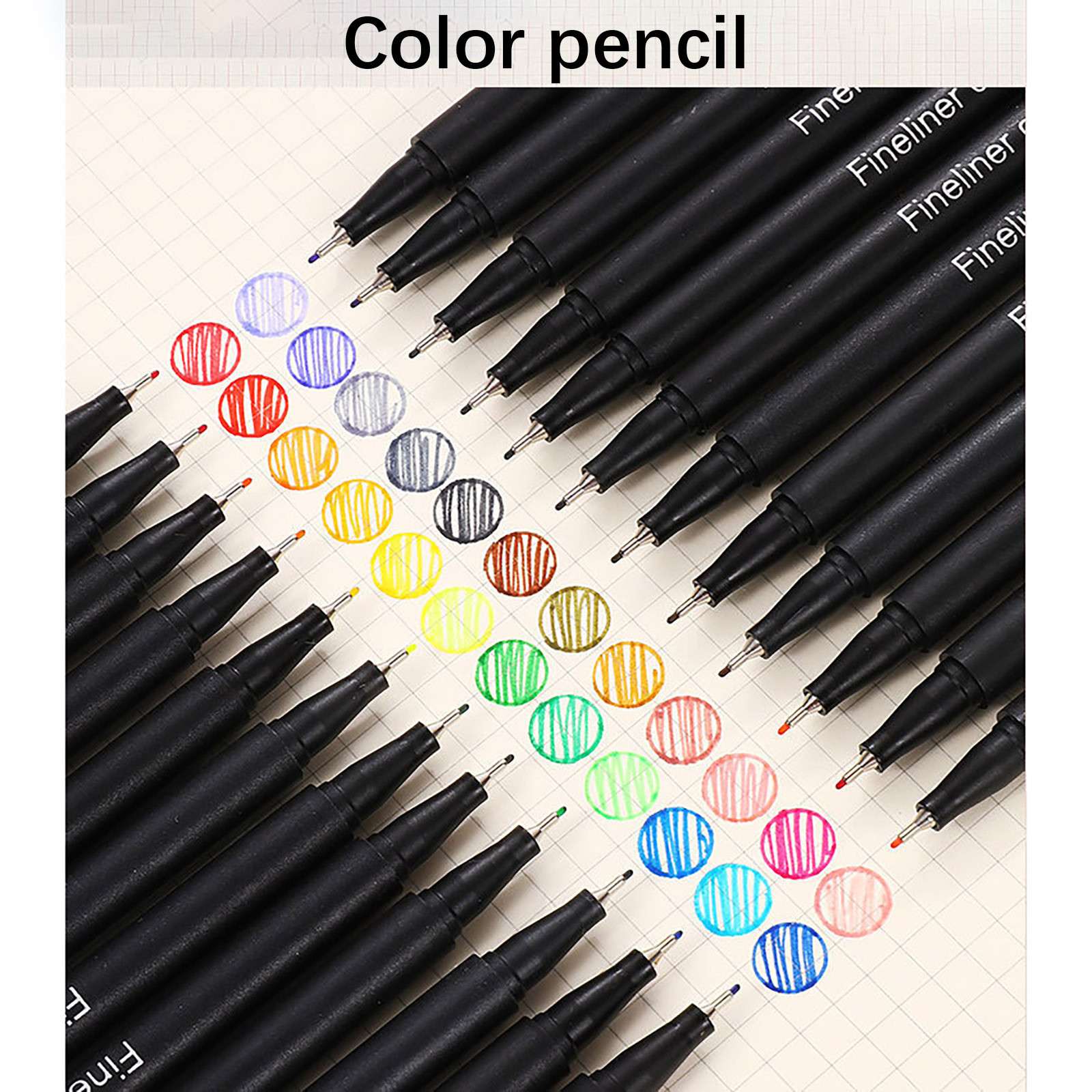 Hesxuno Color Pencils Pens Pen Color Needle Pen Thread Drawing Pen 48/60  Color Painting Set閿?ml閿?Back to School Supplies 